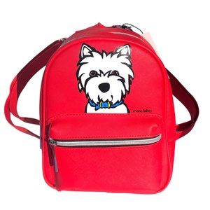 Marc Tetro red backpack white Westie
